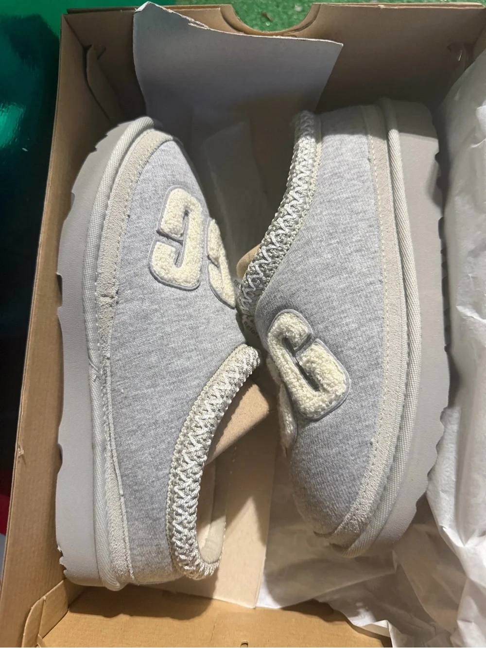 UGG Kids gray Slip-On Cozy Slippers